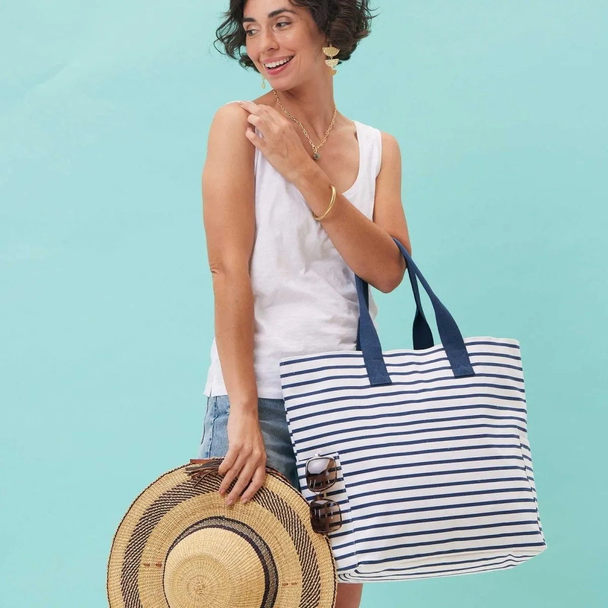 Bateau Stripe Navy Carryall