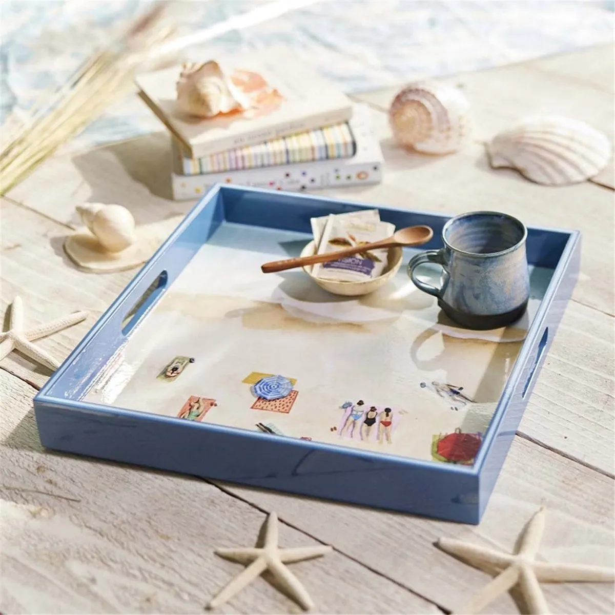 Beach Life 15 Inch Square Tray