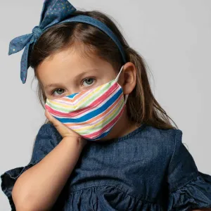 Beach Stripes Blue Reusable Cotton Kids Mask