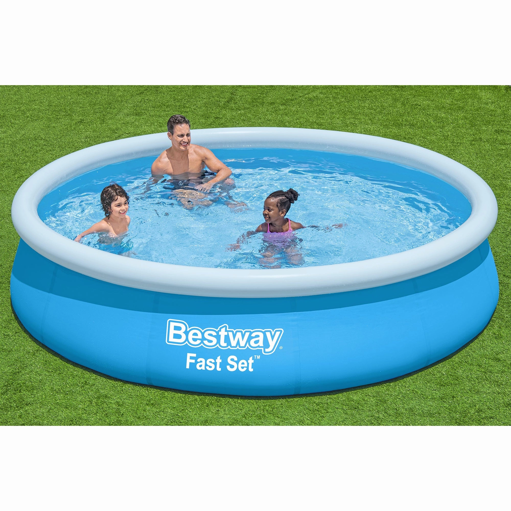 Bestway Fast Set Inflatable Pool - 12' x 30" Family Fun Blue Edition