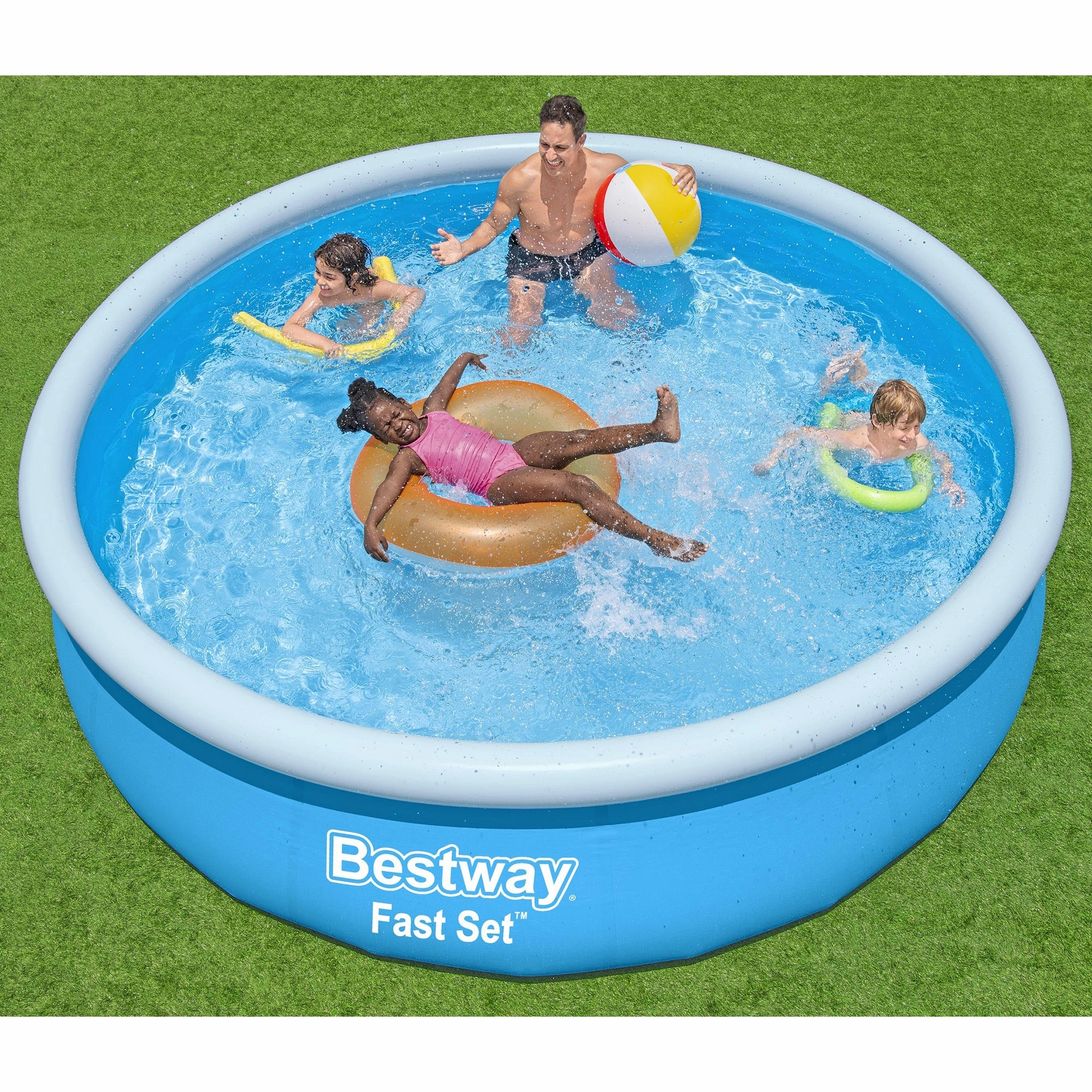 Bestway Fast Set Inflatable Pool - 12' x 30" Family Fun Blue Edition