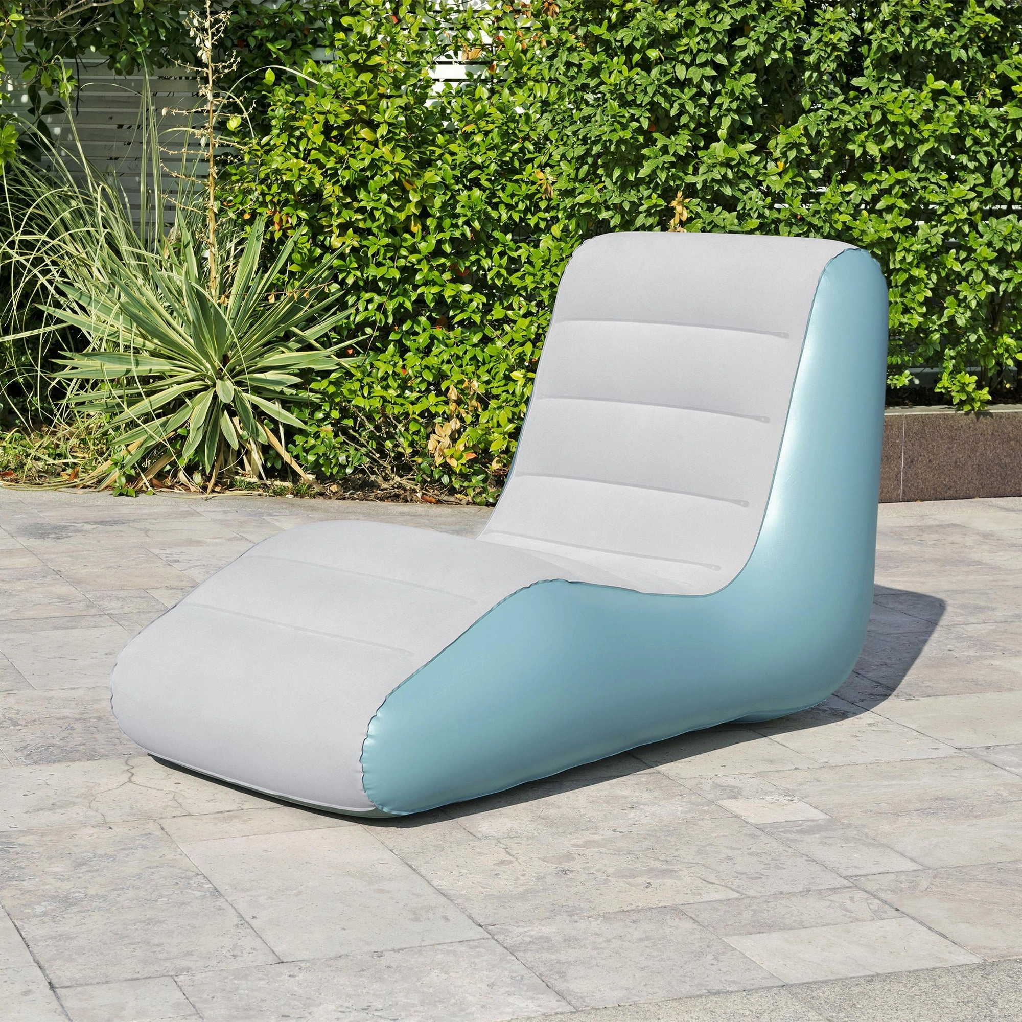 Bestway Leisure Luxe Chaise Lounger Inflatable Air Recliner - Blue & Grey