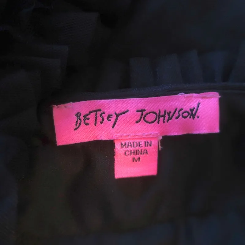 Betsey Johnson Tiered Tulle Mini Dress Black Size Medium