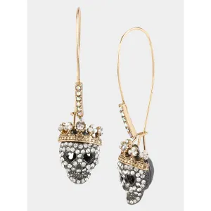 Betseys Crystal Pave Skull Hook Earrings Crystal Betsey Johnson Jewelry