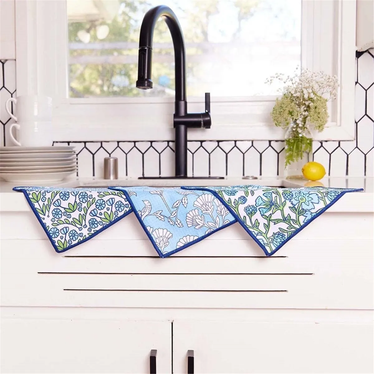 Blaire Blue blu Dish Cloth Set of 3