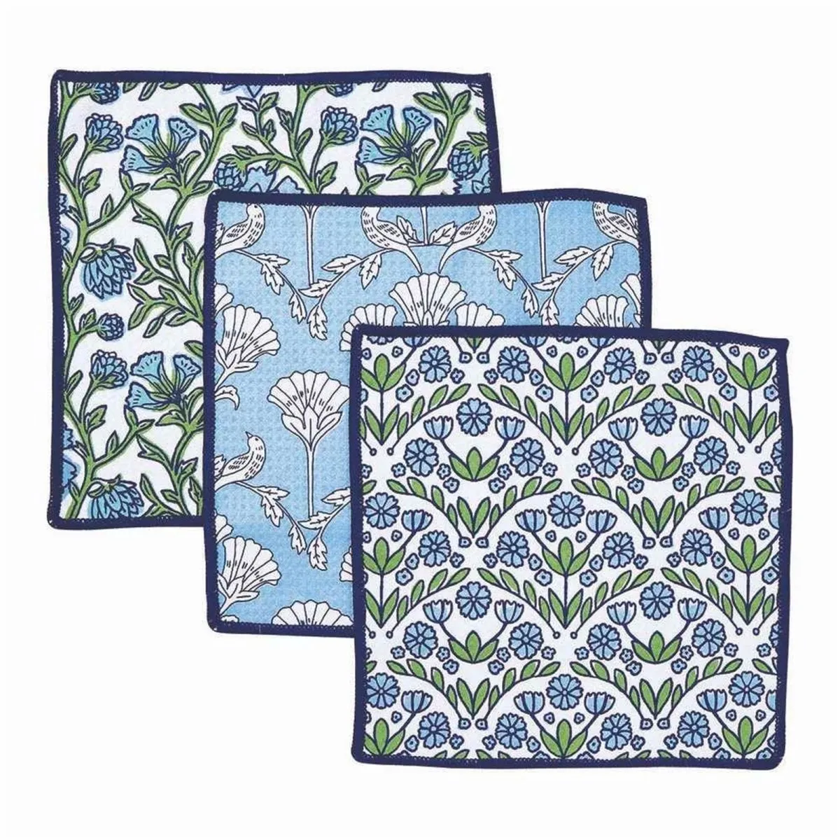 Blaire Blue blu Dish Cloth Set of 3