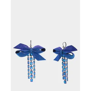 Blue Bows Stone Bow Drop Earrings Blue Betsey Johnson Jewelry