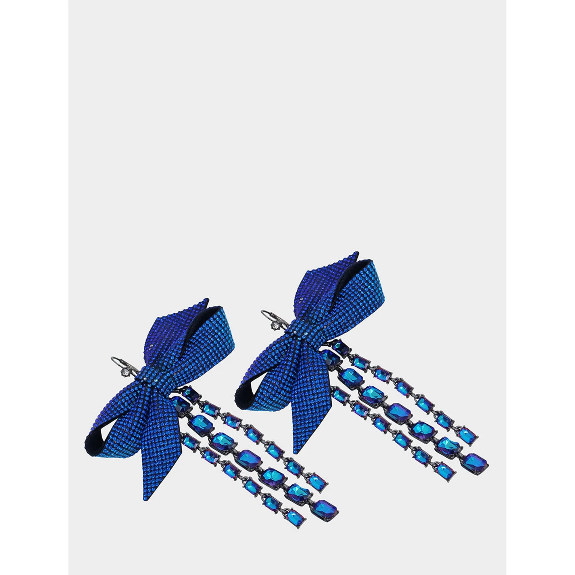 Blue Bows Stone Bow Drop Earrings Blue Betsey Johnson Jewelry