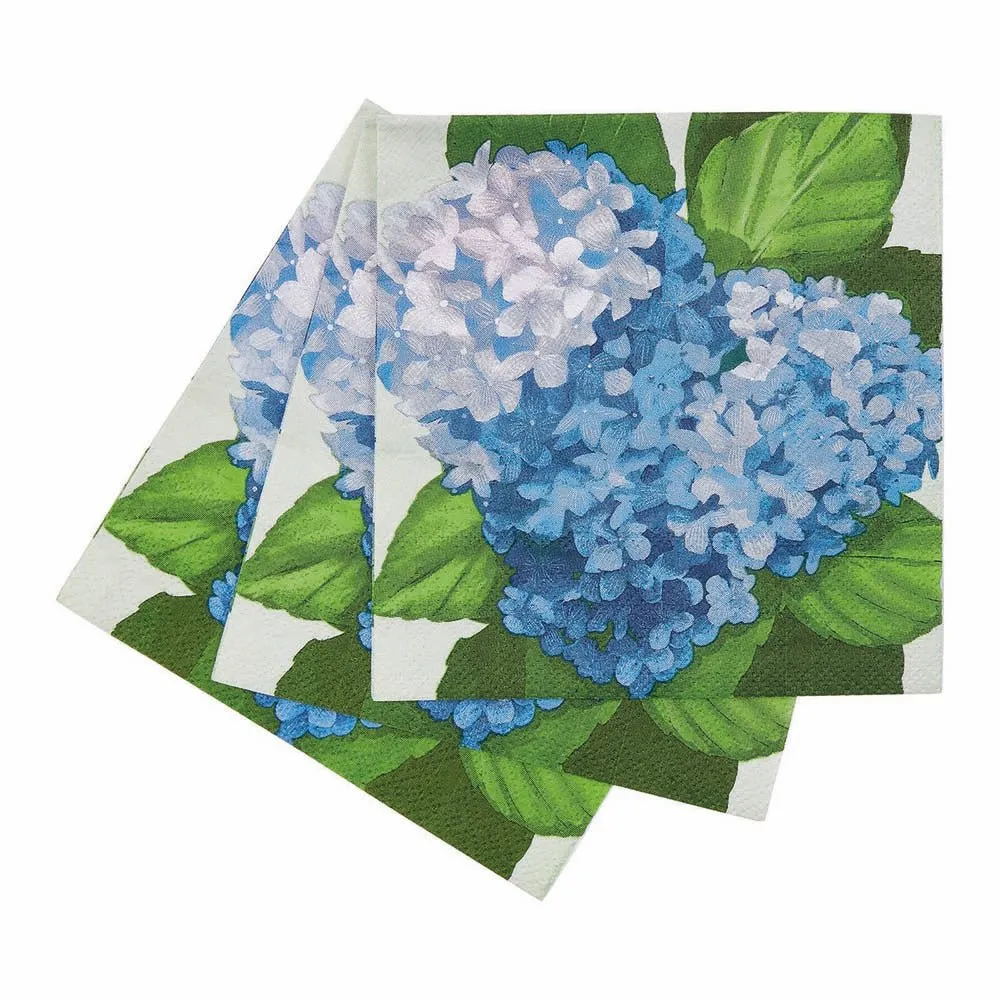 Blue Hydrangea Paper Cocktail Napkins (Pack of 20)