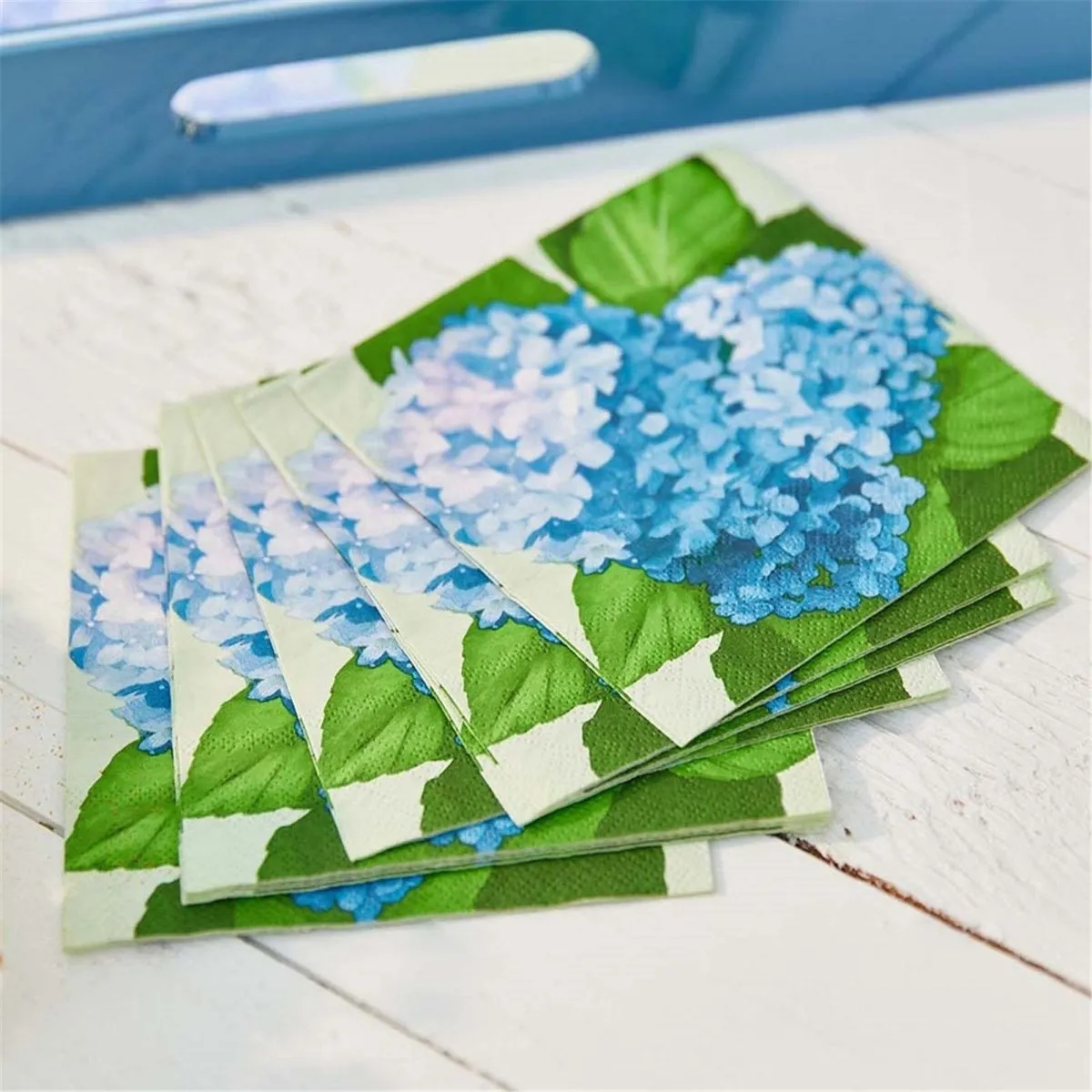 Blue Hydrangea Paper Cocktail Napkins (Pack of 20)