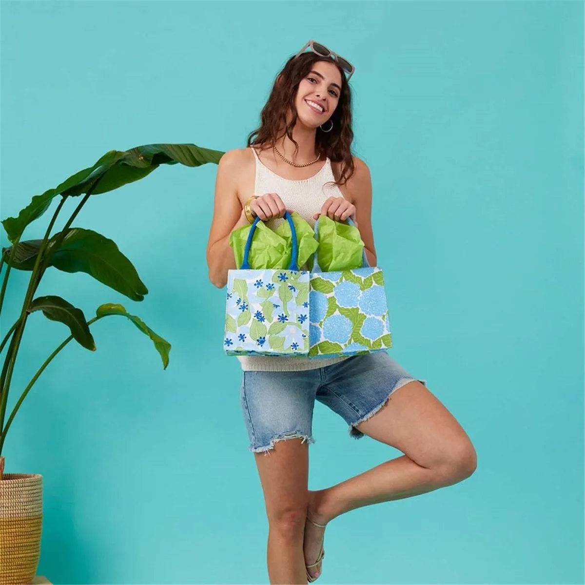 Blue Hydrangea Reusable Itsy Bitsy Gift Bag