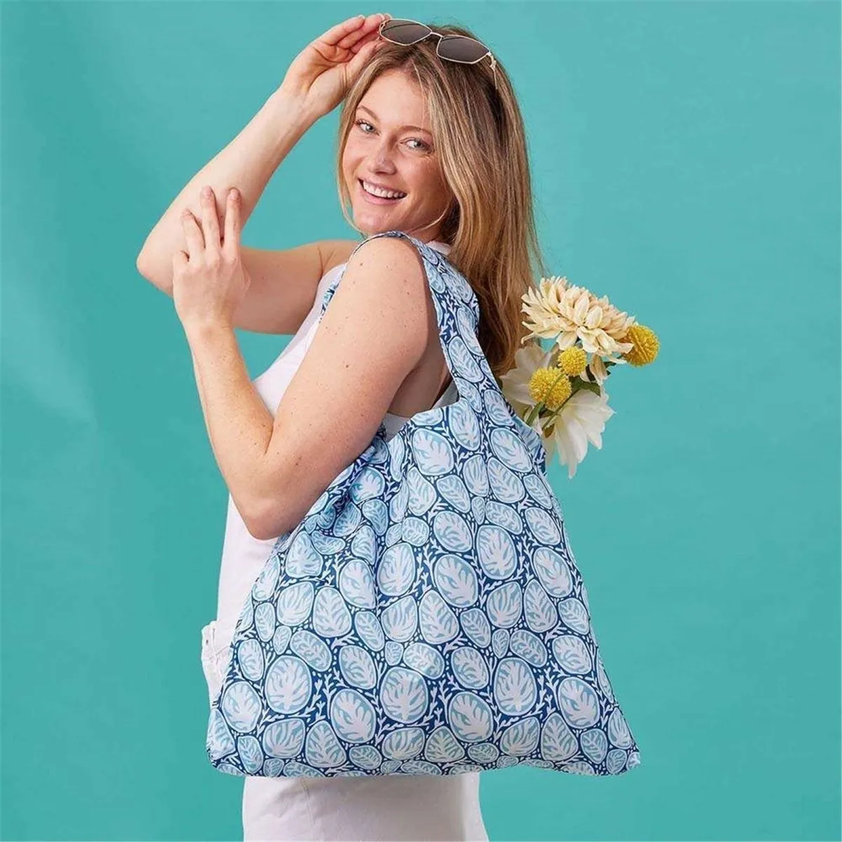 Blue Sea Life Reusable Shopping Bag Bundle