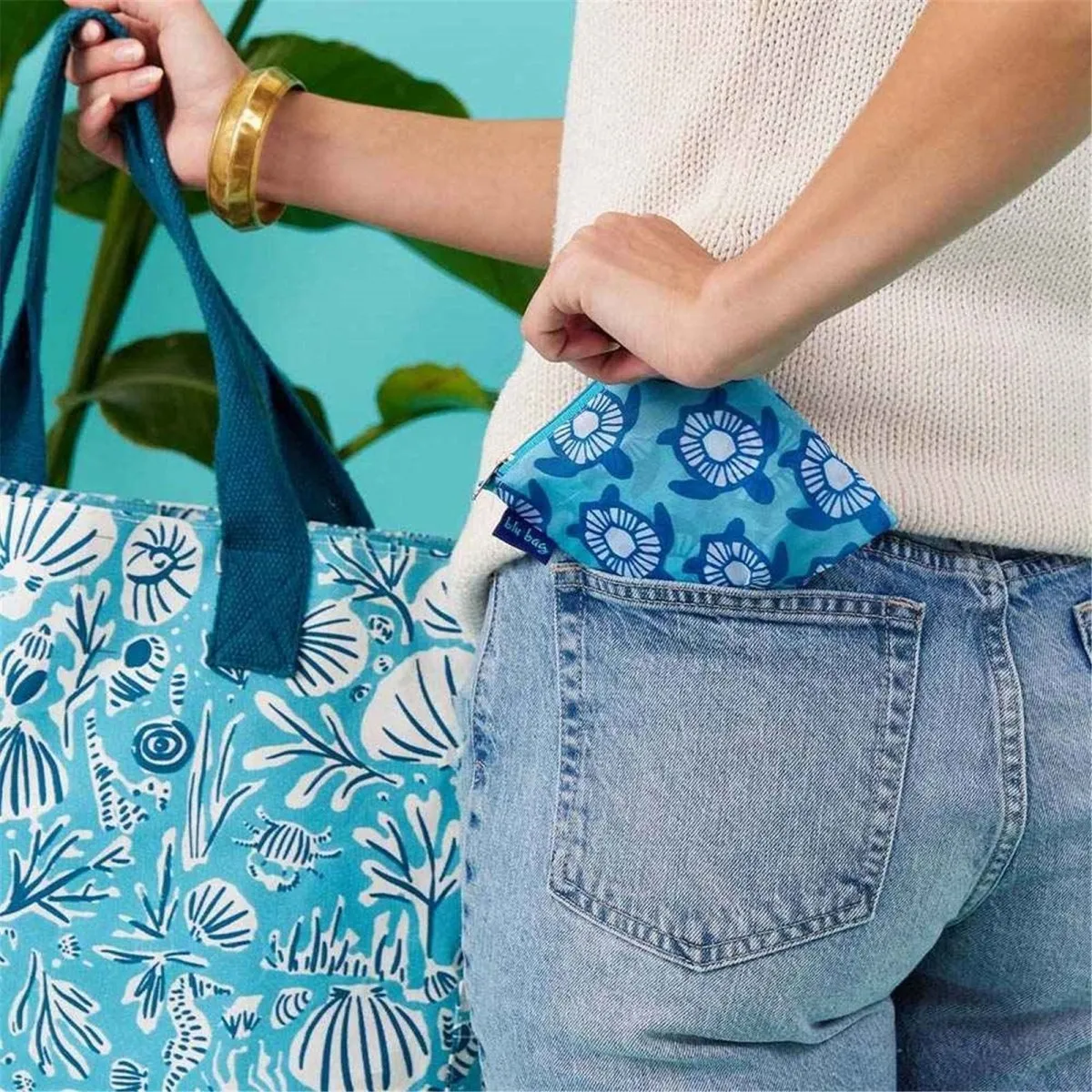 Blue Sea Life Reusable Shopping Bag Bundle
