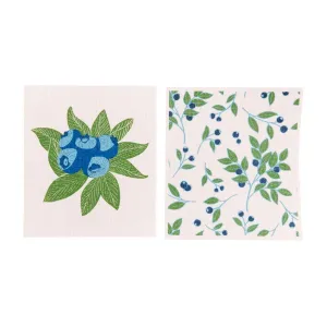 Blueberry Bunch Eco-Friendly blu Sponge Cloth- Set of 2