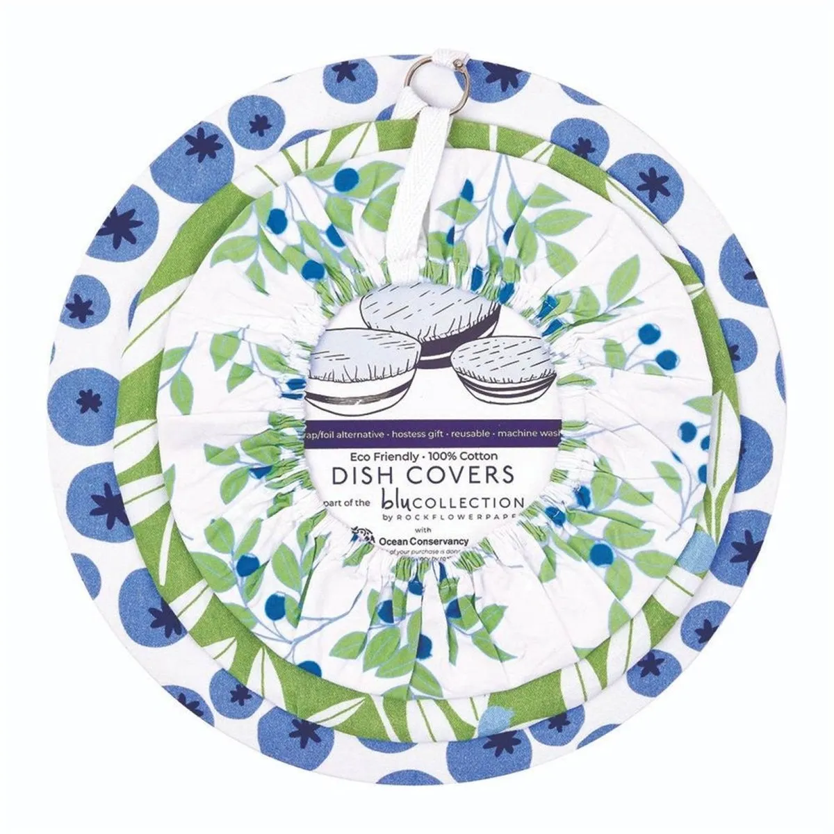 Blueberry Medley Cotton Dish Covers Set of 3