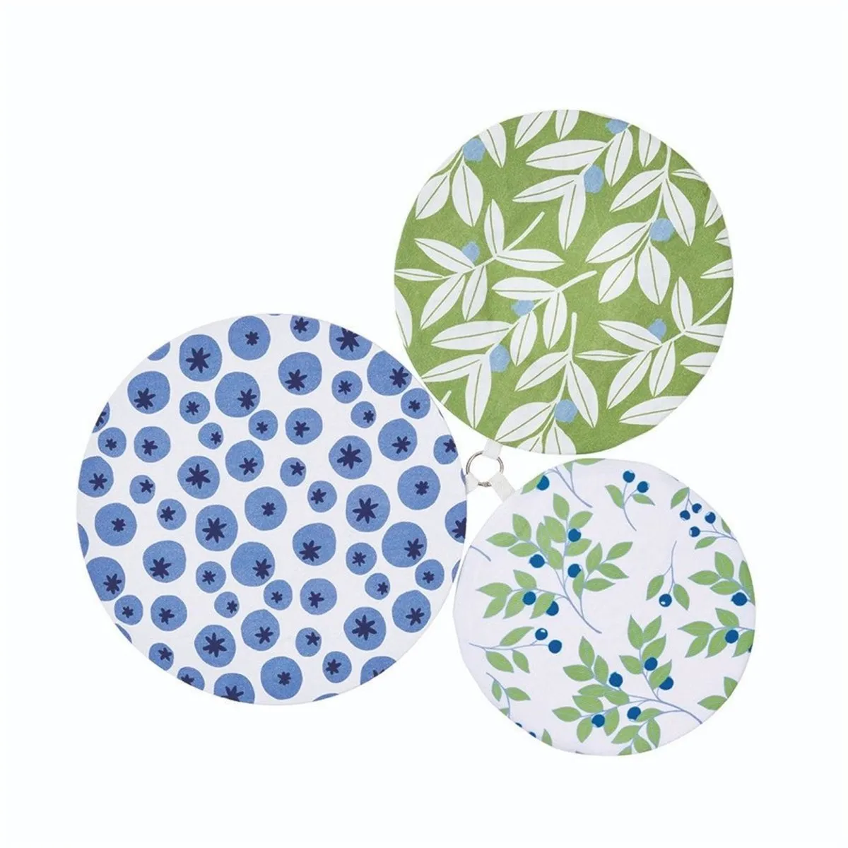 Blueberry Medley Cotton Dish Covers Set of 3