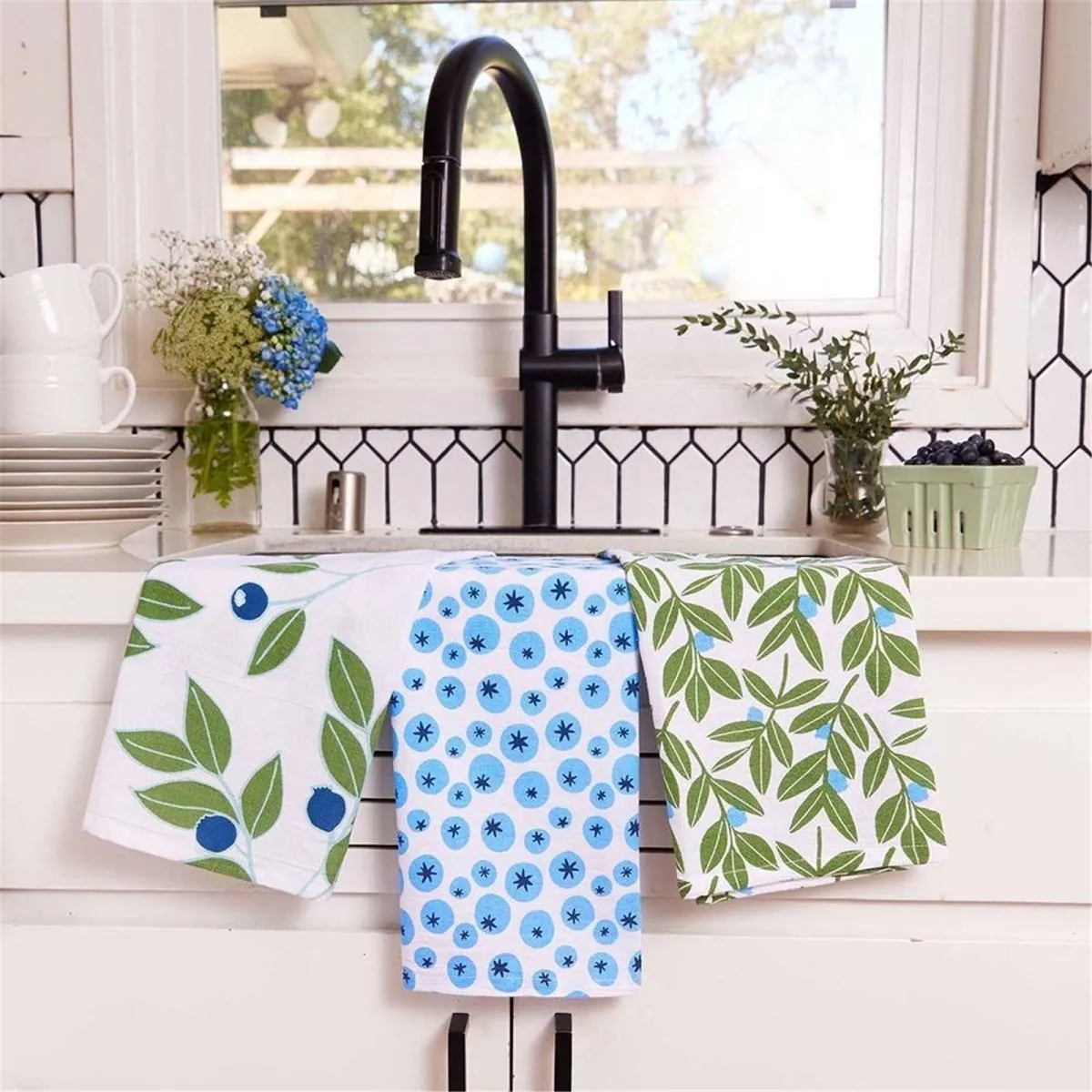 Blueberry Medley Cotton Kitchen Towels (Set of 3)