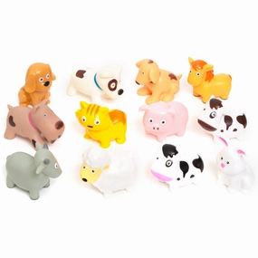 Boley Farm Animal Bath Toy Bucket - 12pc Water Play Set