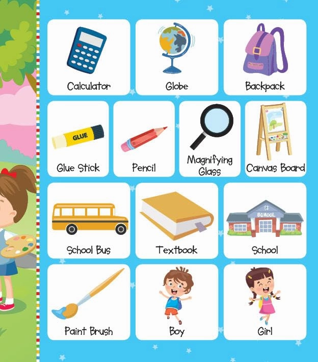 Booktopus Board Book - My First 100 Words - Early Learning Picture Books for for Kids 4 