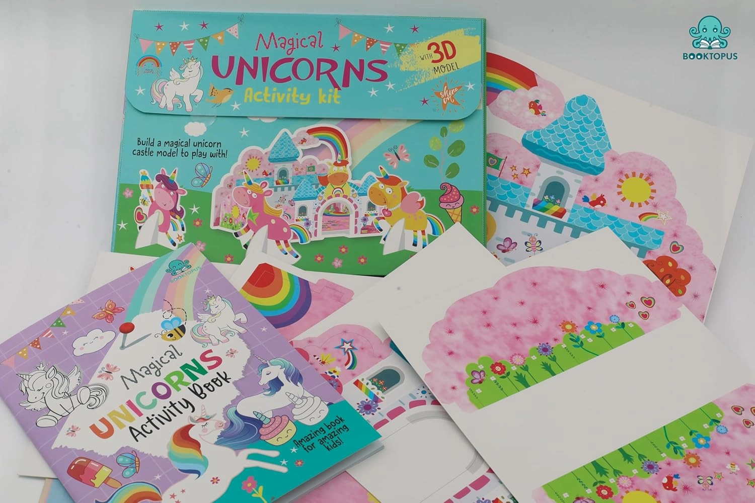 Booktopus Build It Activity Kit - Magical Unicorns Model Making Kit with Book - DIY Craft Kit for Kids 6 
