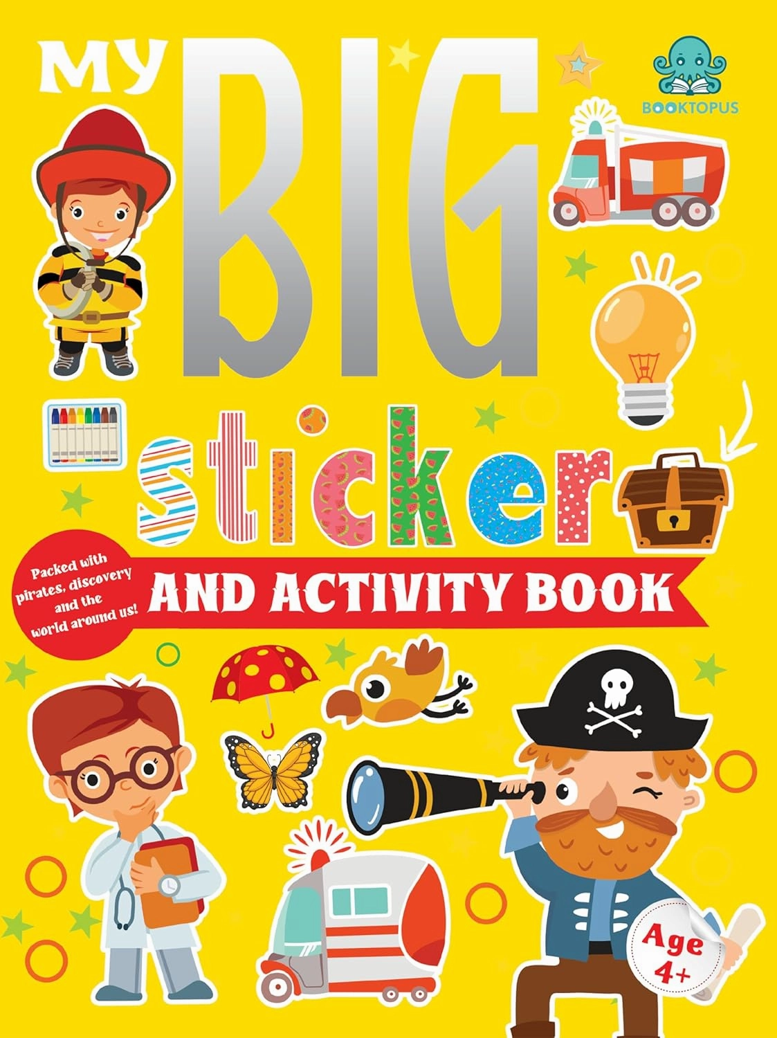 Booktopus My Big Sticker and Activity Book 4 for Kids Ages 4 