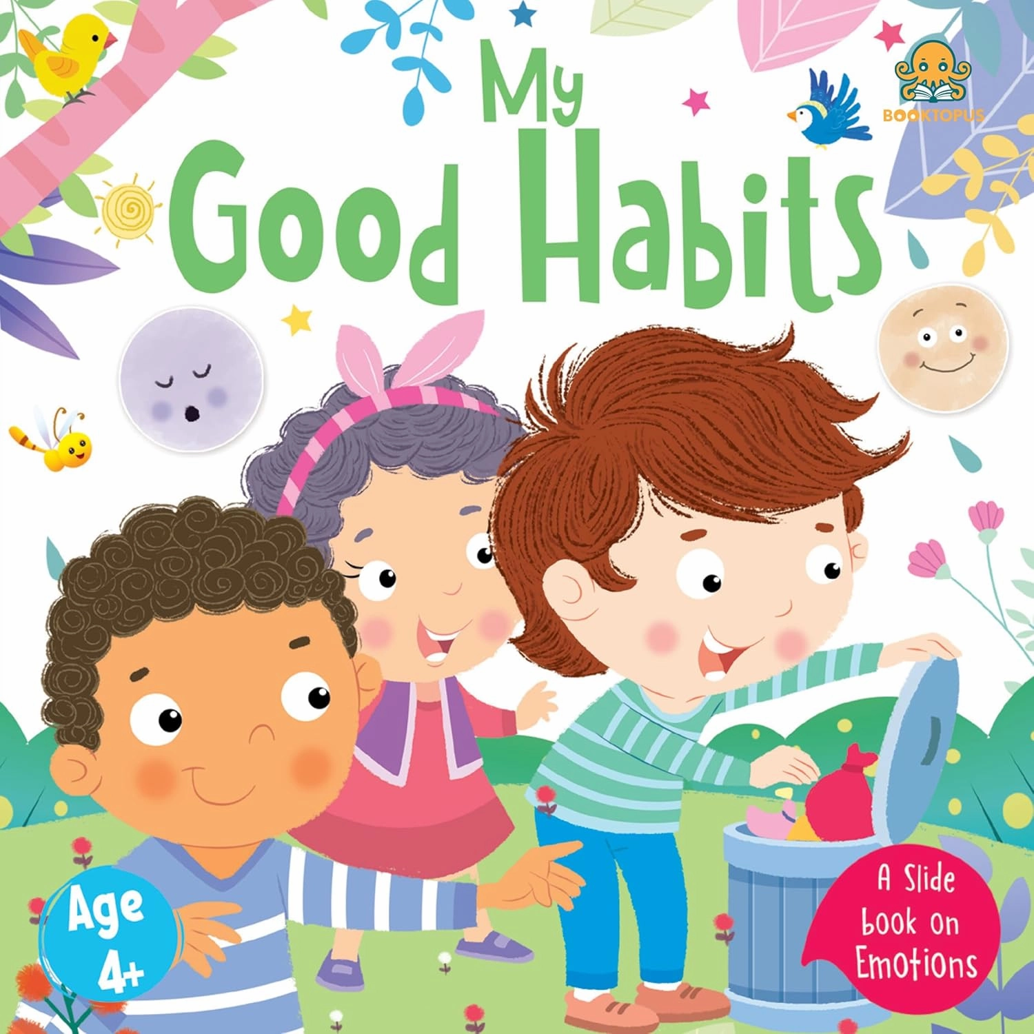 Booktopus Slide and Learn Board Book - My Good Habits Emotional Learning Book - Interactive Books for Kids 4 