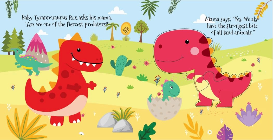 Booktopus Square Puzzle Board Book - Dino World Learning Puzzle with Easy Grip Pieces - Educational Toys for Kids 4 