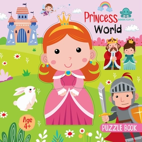 Booktopus Square Puzzle Board Book - Princess World Learning Puzzle with Easy Grip Pieces - Educational Toys for Kids 4 