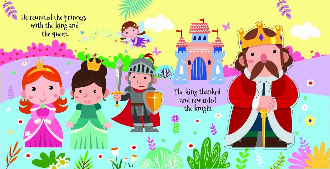 Booktopus Square Puzzle Board Book - Princess World Learning Puzzle with Easy Grip Pieces - Educational Toys for Kids 4 