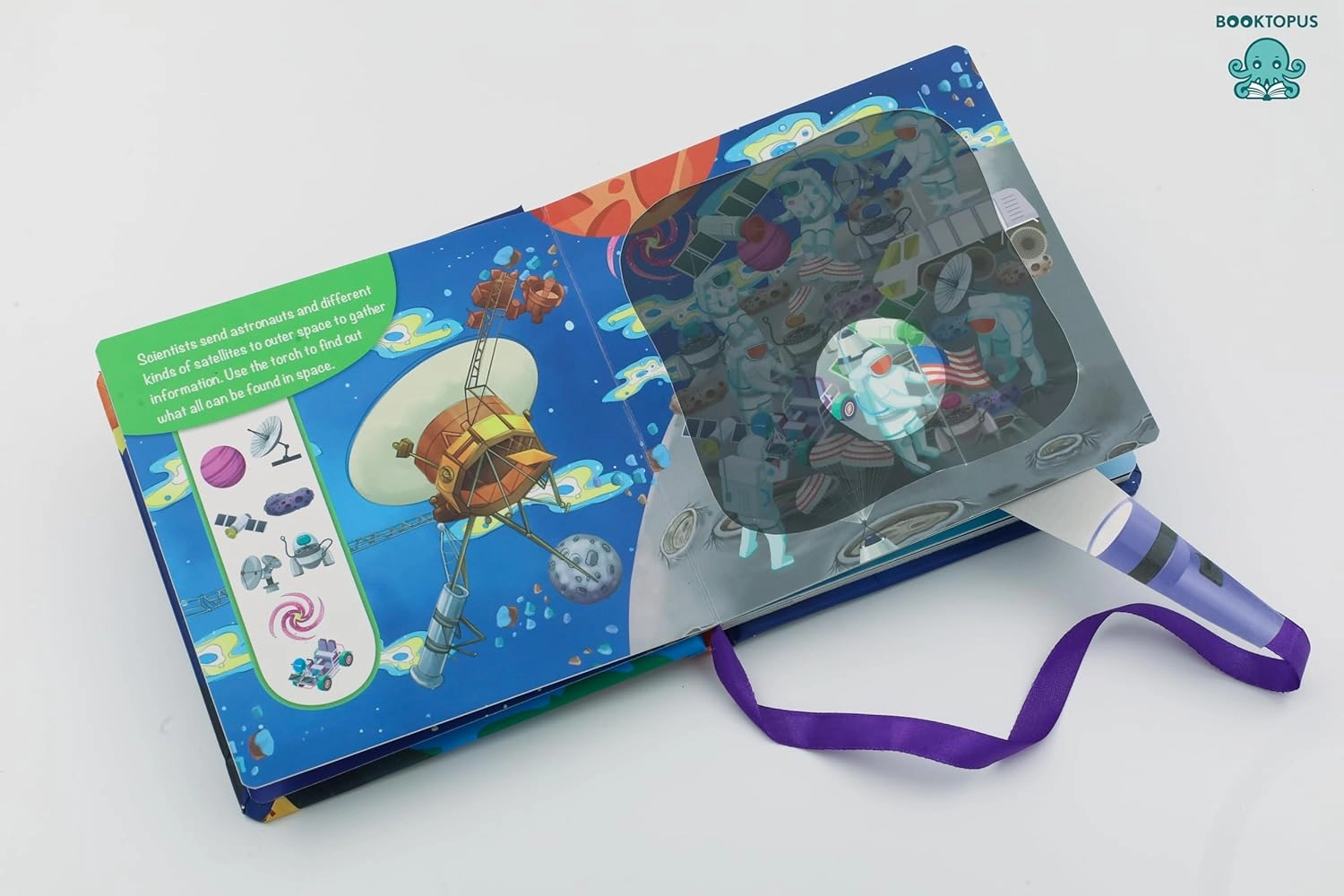 Booktopus Torch Discovery Book - Super Space Hidden Picture Book with Torch - Learning Activity Books for Kids 4 