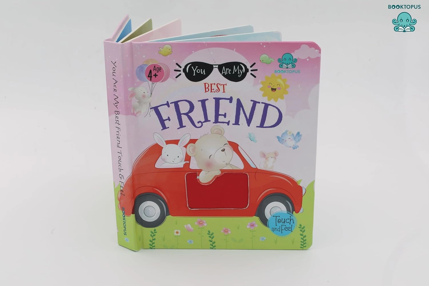 Booktopus Touch and Feel Board Book - You Are My Best Friend Sensory Book for Toddlers - Textured Baby Books for 4 