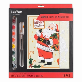 Brea Reese Holiday Santa Acrylic Paint-By-Number Kit