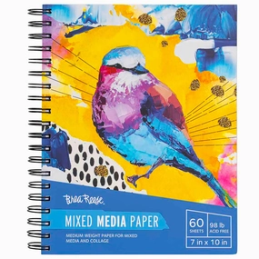 Brea Reese Mixed Media Paper Pad, 60 Sheets, 7x10 Inches, 98 lb - Acid-Free