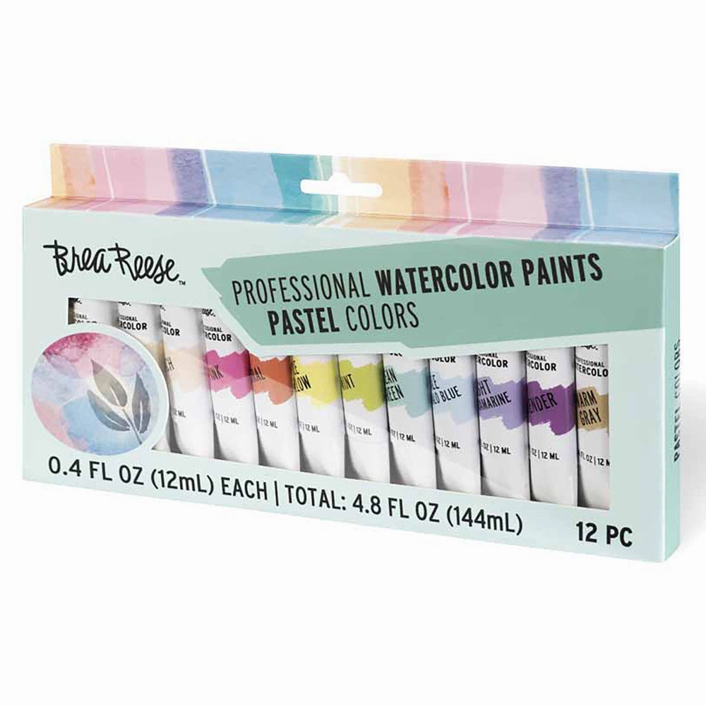 Brea Reese Professional Pastel Watercolor Set - 12 Vibrant Tubes