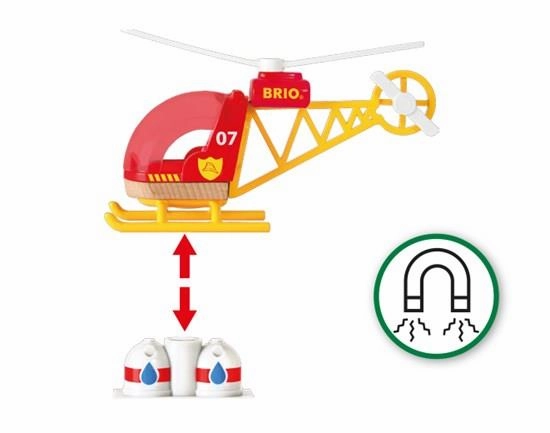 Brio World 33797 Firefighter Helicopter Toy Playset for Ages 3 and Up