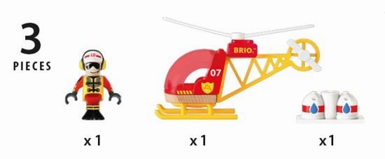 Brio World 33797 Firefighter Helicopter Toy Playset for Ages 3 and Up