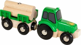 Brio World 33799 Green Tractor with Load Toy Playset for Ages 3 and Up