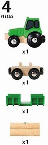 Brio World 33799 Green Tractor with Load Toy Playset for Ages 3 and Up