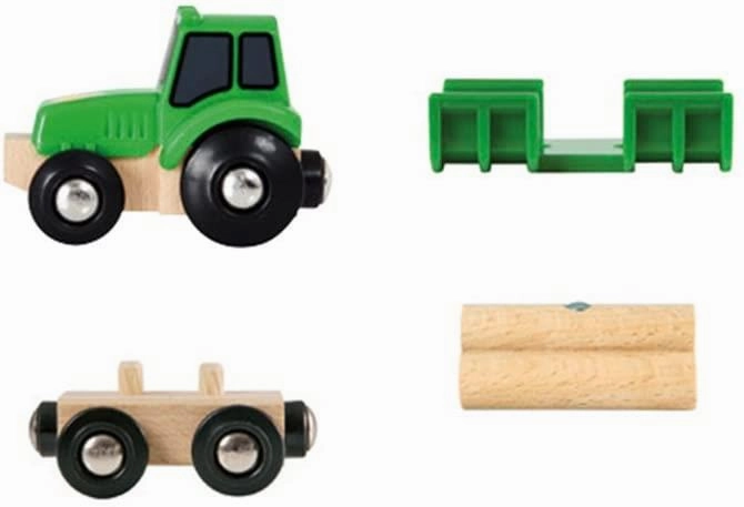 Brio World 33799 Green Tractor with Load Toy Playset for Ages 3 and Up