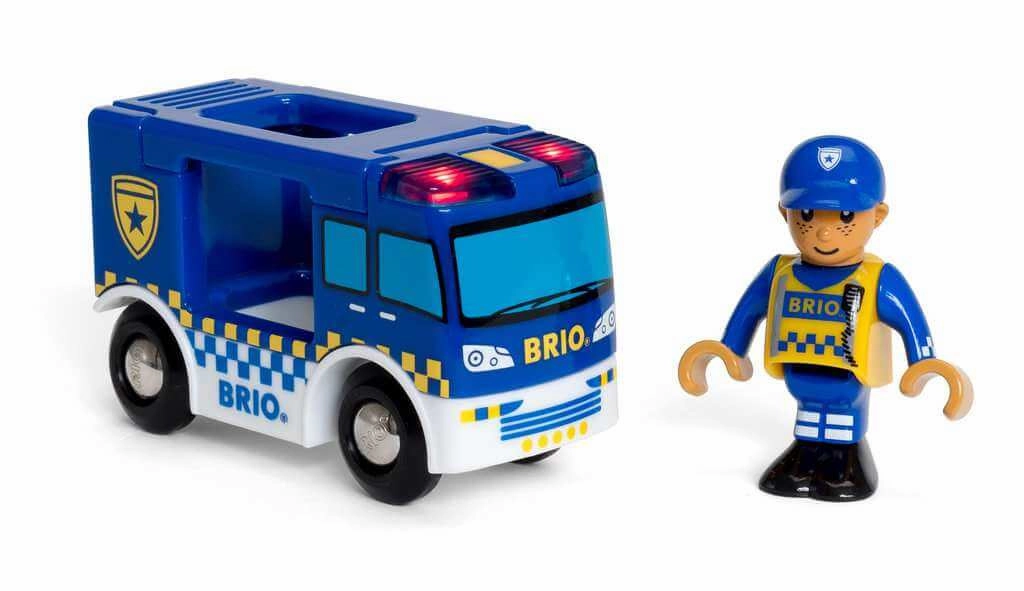 Brio World 33825 Police Van Playset with Lights & Sound for Age 3 & Up