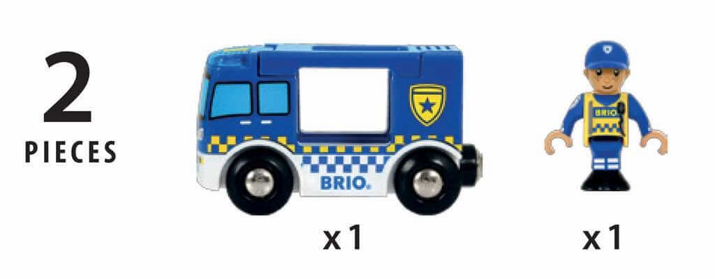 Brio World 33825 Police Van Playset with Lights & Sound for Age 3 & Up