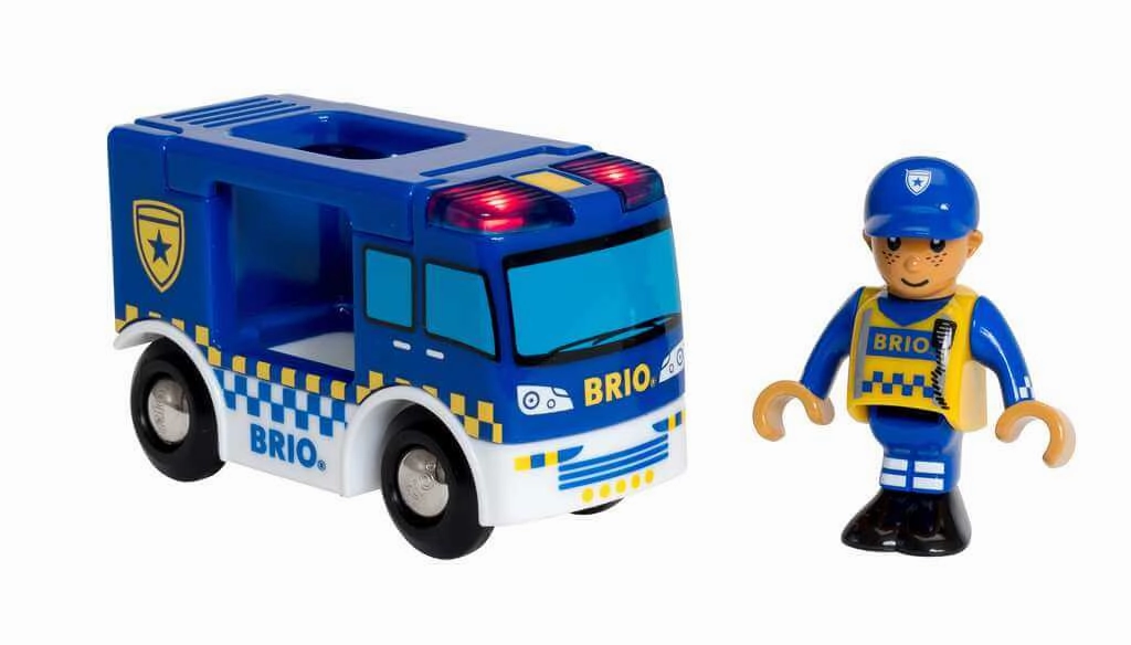 Brio World 33825 Police Van Playset with Lights & Sound for Age 3 & Up