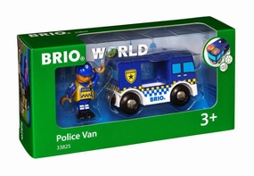 Brio World 33825 Police Van Playset with Lights & Sound for Age 3 & Up