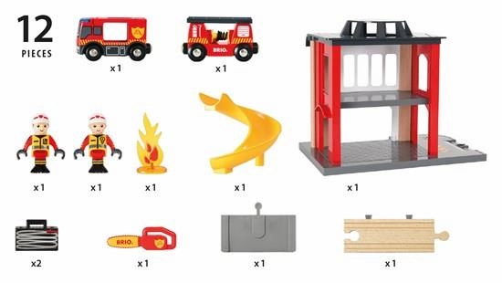 Brio World 33833 Central Fire Station Train Playset for Ages 3 and Up
