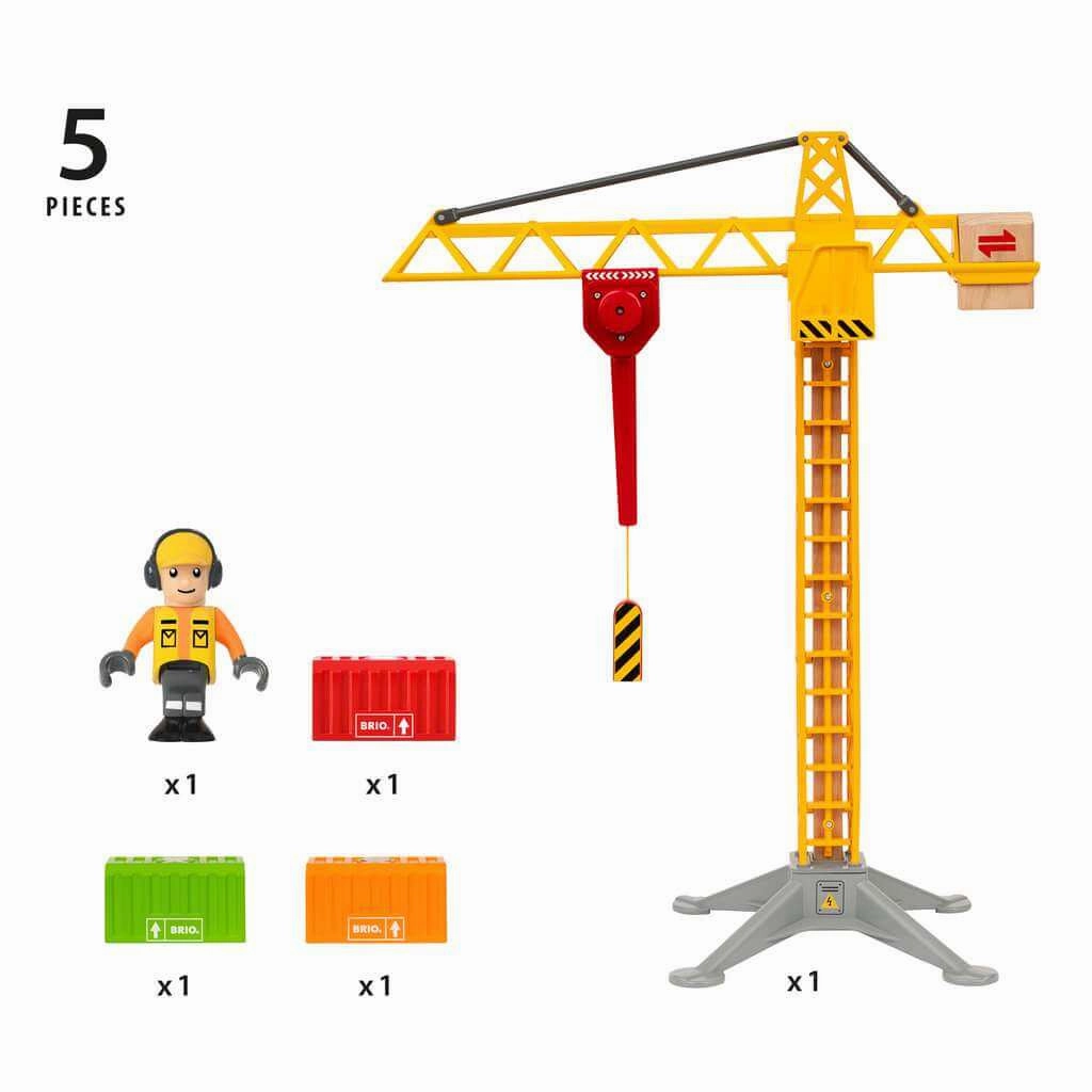 Brio World 33835 Light Up Construction Tower Crane for Ages 3 and Up
