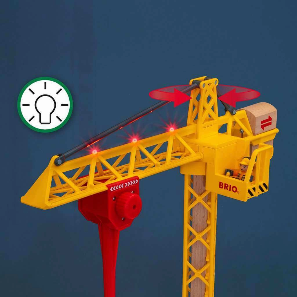 Brio World 33835 Light Up Construction Tower Crane for Ages 3 and Up