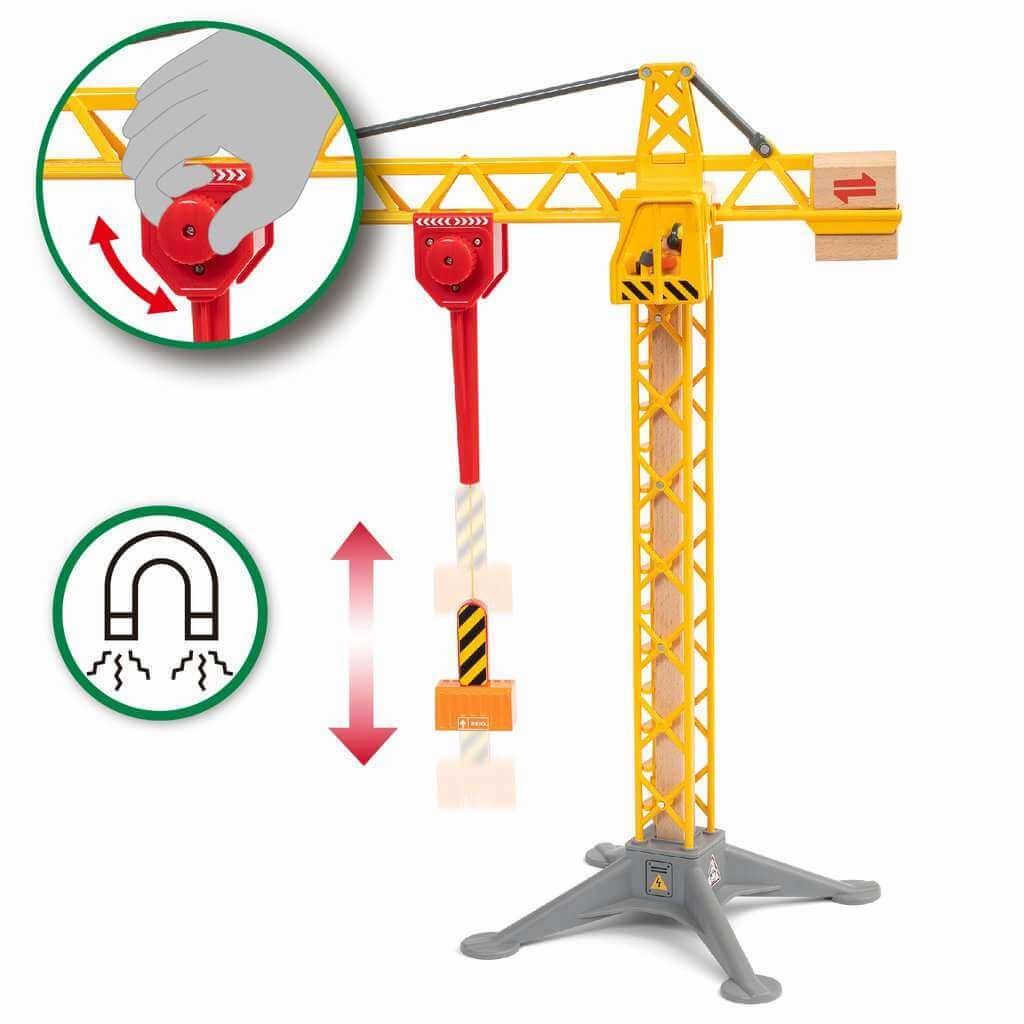Brio World 33835 Light Up Construction Tower Crane for Ages 3 and Up