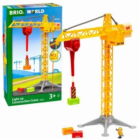 Brio World 33835 Light Up Construction Tower Crane for Ages 3 and Up
