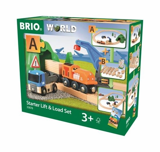 Brio World 33878 Starter Lift & Load Train Set Toy for Ages 3 and Up