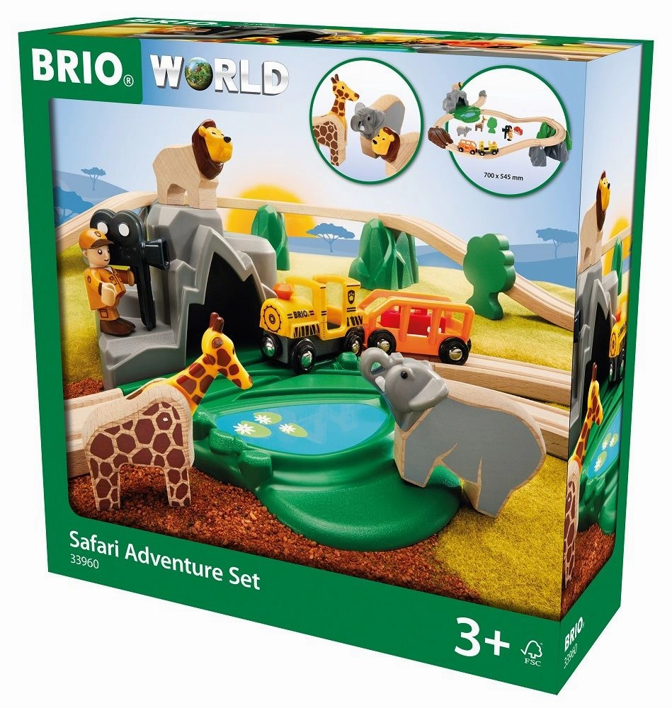 Brio World 33960 Safari Adventure Wooden Train Set for Ages 3 and Up